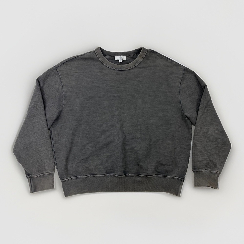 AG Adriano Goldschmied Womens S Grey Vintage Wash Cropped Crewneck Sweatshirt